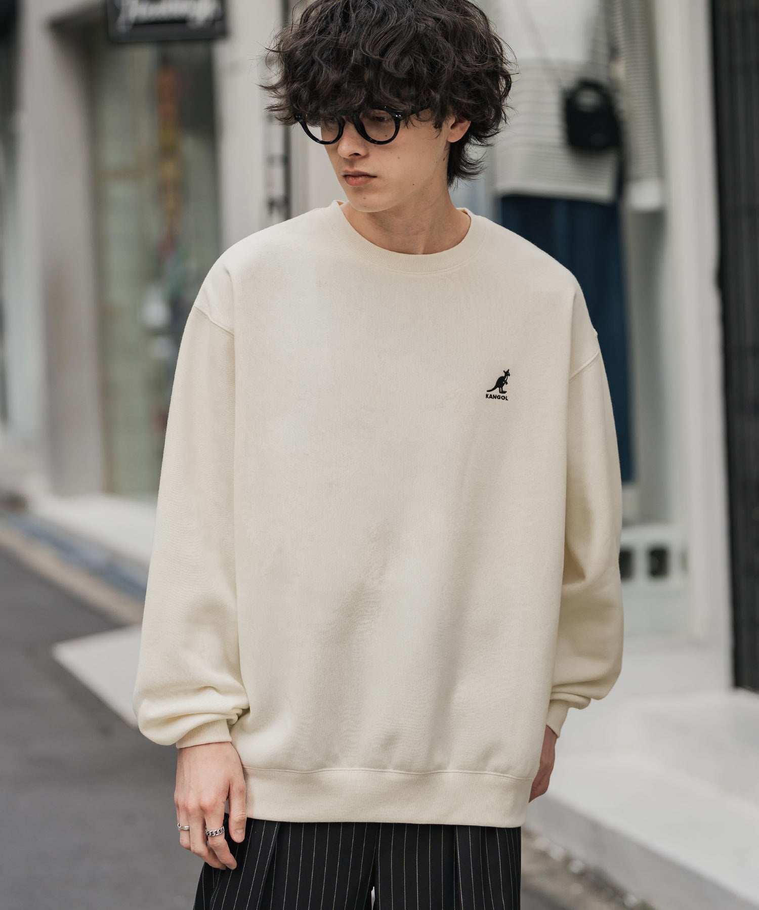 新色追加 KANGOL カンゴール 別注コラボ オーバーサイズ裏起毛ワンポイントロゴ刺繍スウェット 13836 【セットアップ可能】
