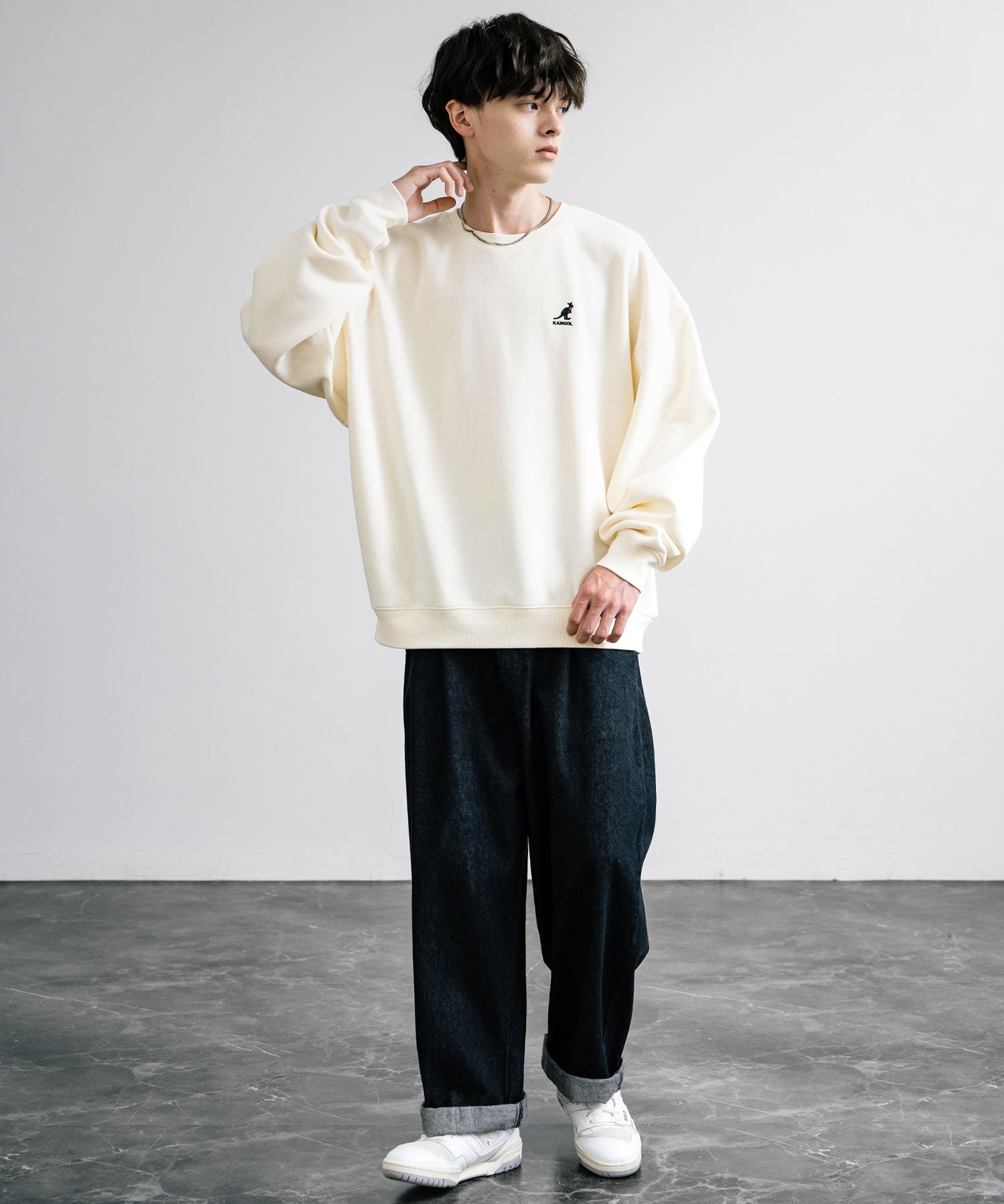 新色追加 KANGOL カンゴール 別注コラボ オーバーサイズ裏起毛ワンポイントロゴ刺繍スウェット 13836