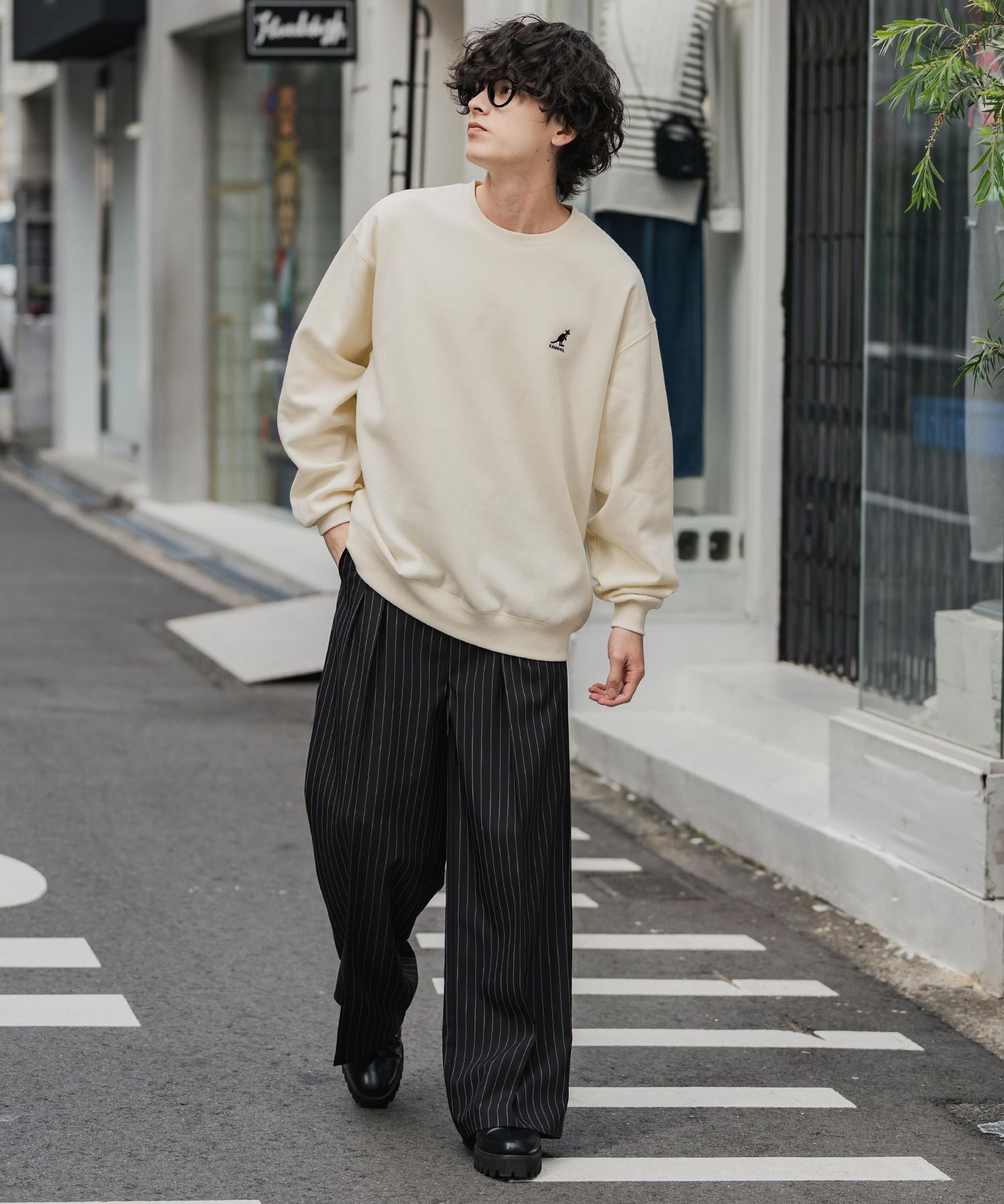 新色追加 KANGOL カンゴール 別注コラボ オーバーサイズ裏起毛ワンポイントロゴ刺繍スウェット 13836 【セットアップ可能】