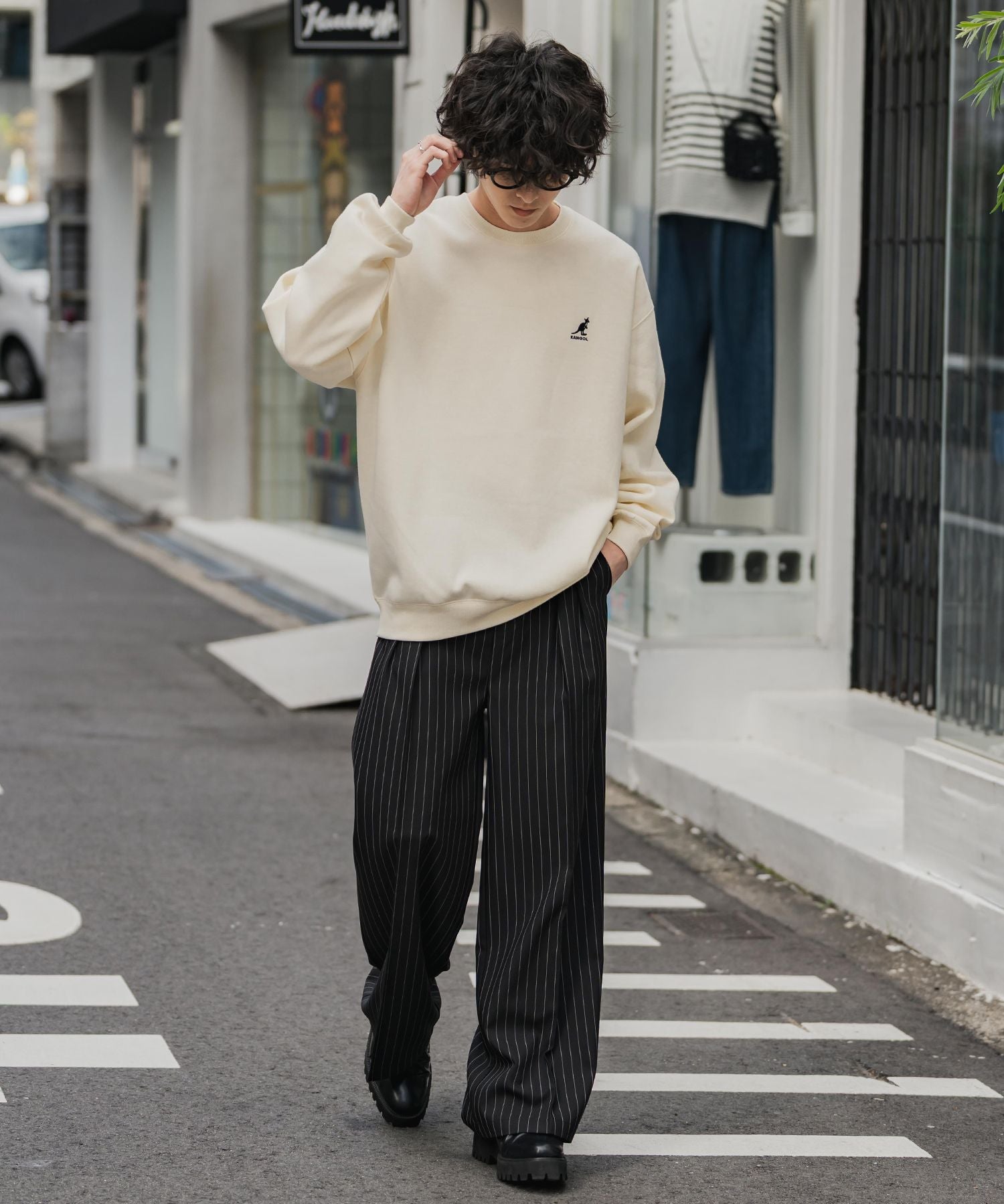 新色追加 KANGOL カンゴール 別注コラボ オーバーサイズ裏起毛ワンポイントロゴ刺繍スウェット 13836 【セットアップ可能】