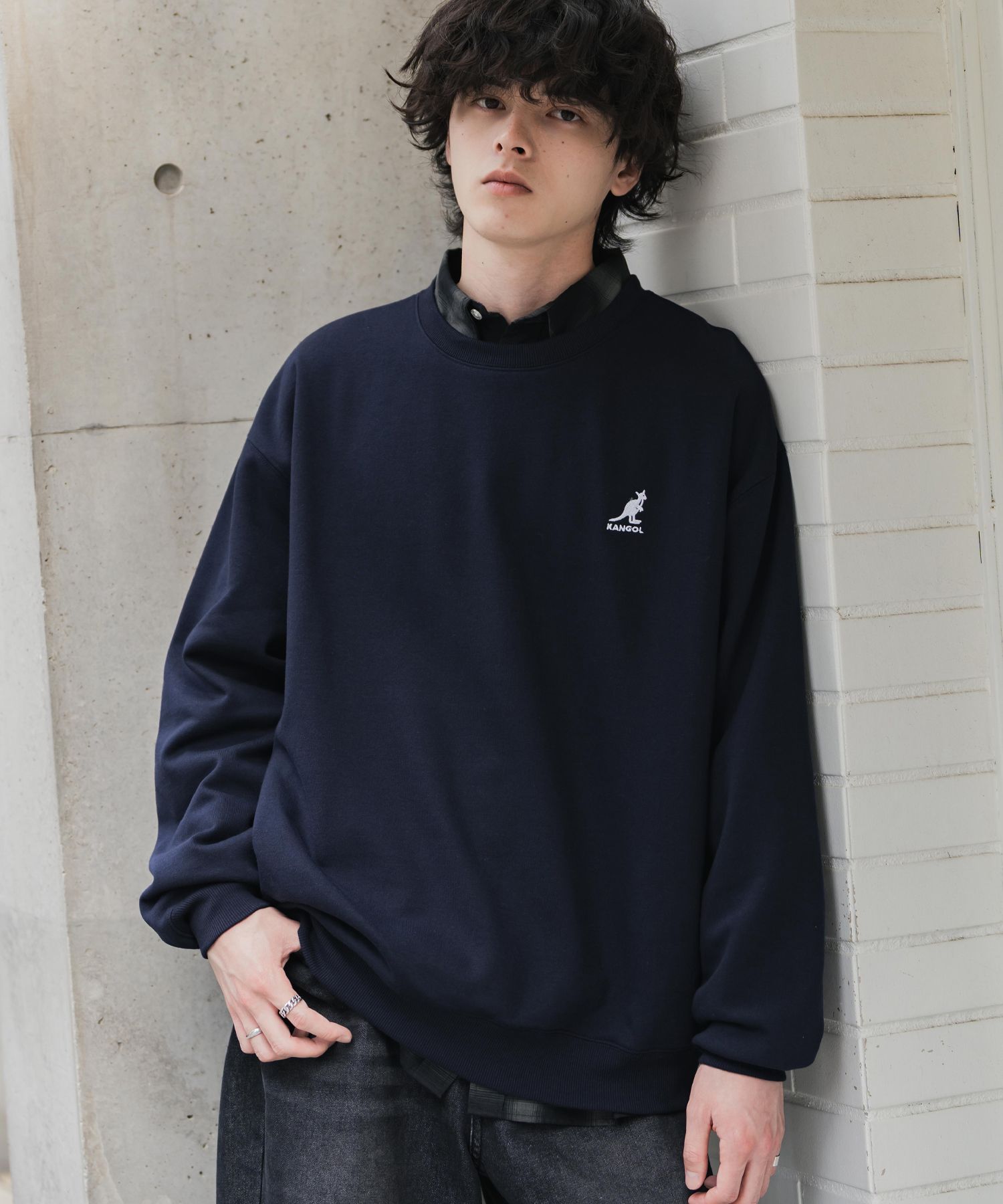 新色追加 KANGOL カンゴール 別注コラボ オーバーサイズ裏起毛ワンポイントロゴ刺繍スウェット 13836 【セットアップ可能】