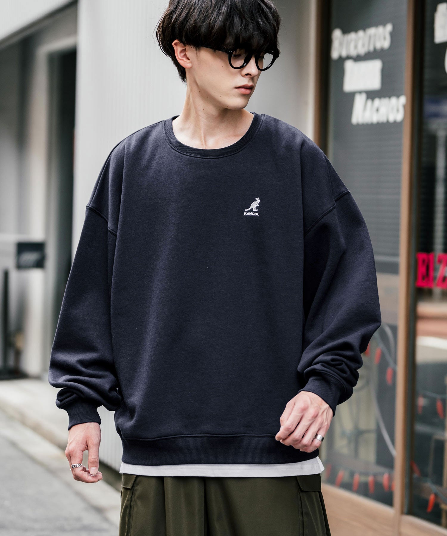 新色追加 KANGOL カンゴール 別注コラボ オーバーサイズ裏起毛ワンポイントロゴ刺繍スウェット 13836