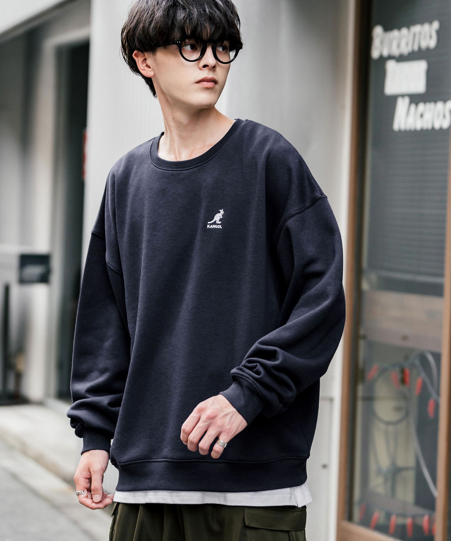 新色追加 KANGOL カンゴール 別注コラボ オーバーサイズ裏起毛ワンポイントロゴ刺繍スウェット 13836