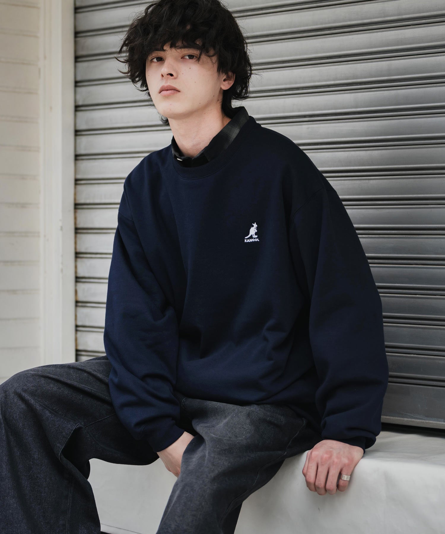 新色追加 KANGOL カンゴール 別注コラボ オーバーサイズ裏起毛ワンポイントロゴ刺繍スウェット 13836 【セットアップ可能】
