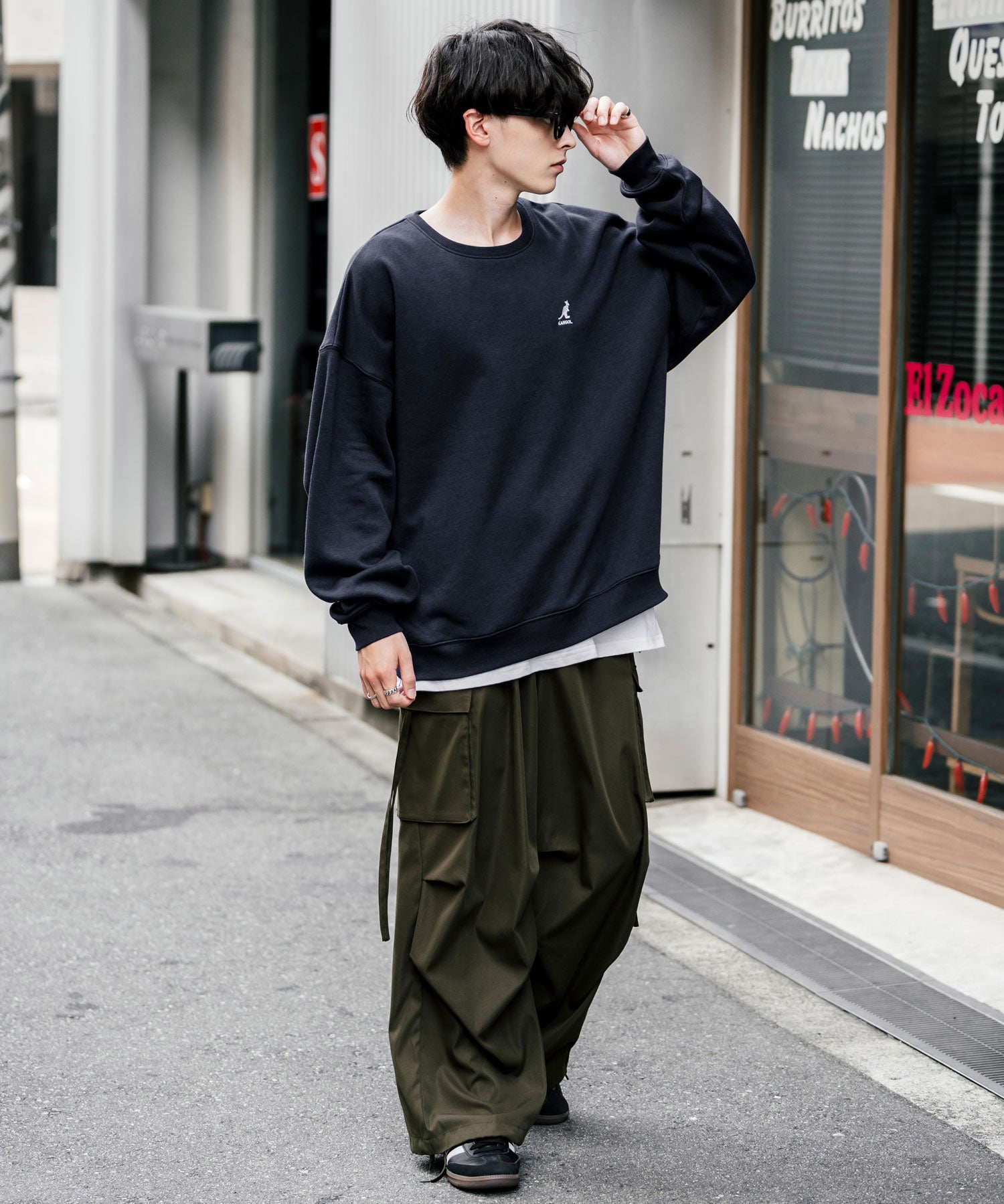 新色追加 KANGOL カンゴール 別注コラボ オーバーサイズ裏起毛ワンポイントロゴ刺繍スウェット 13836