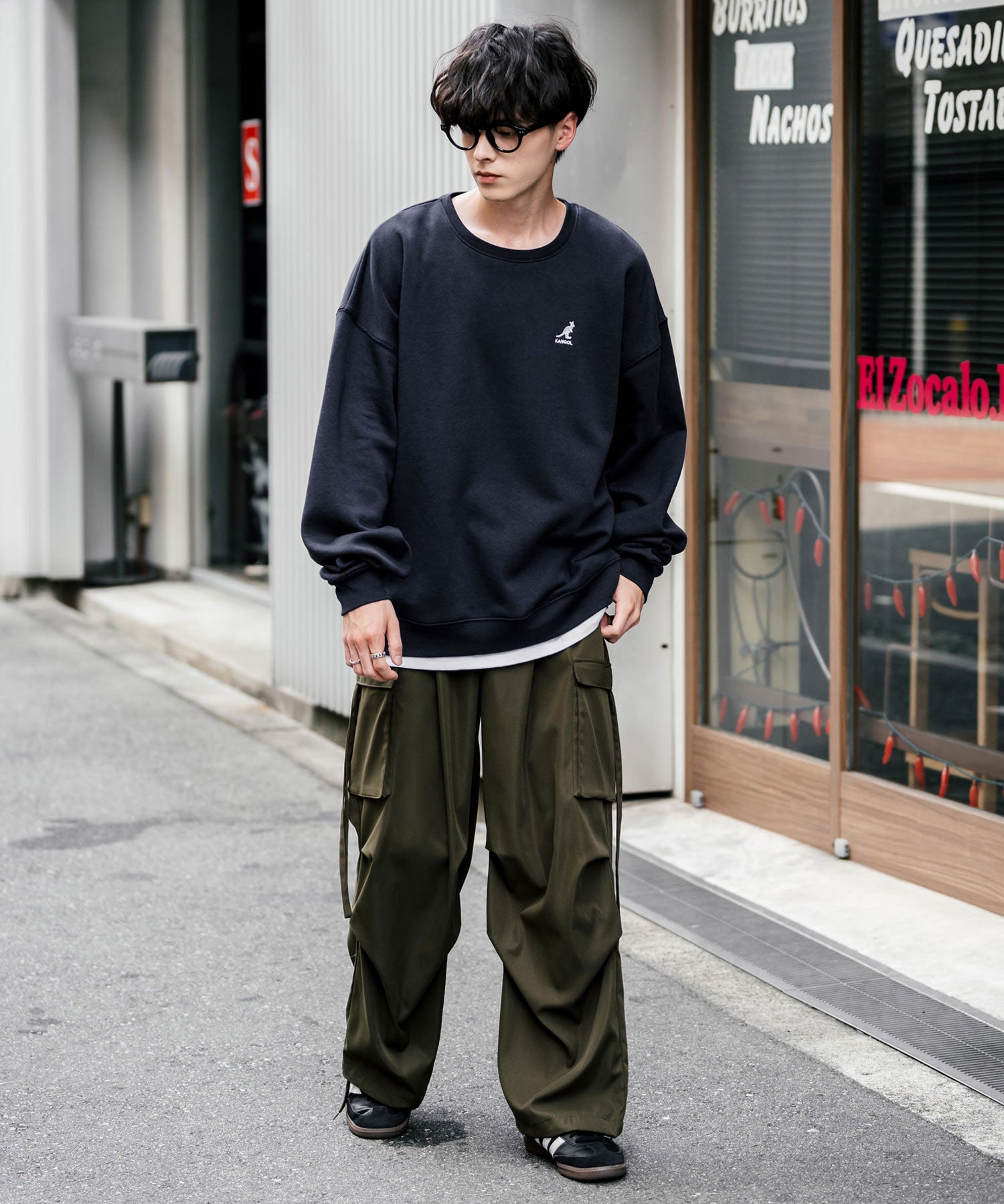 新色追加 KANGOL カンゴール 別注コラボ オーバーサイズ裏起毛ワンポイントロゴ刺繍スウェット 13836