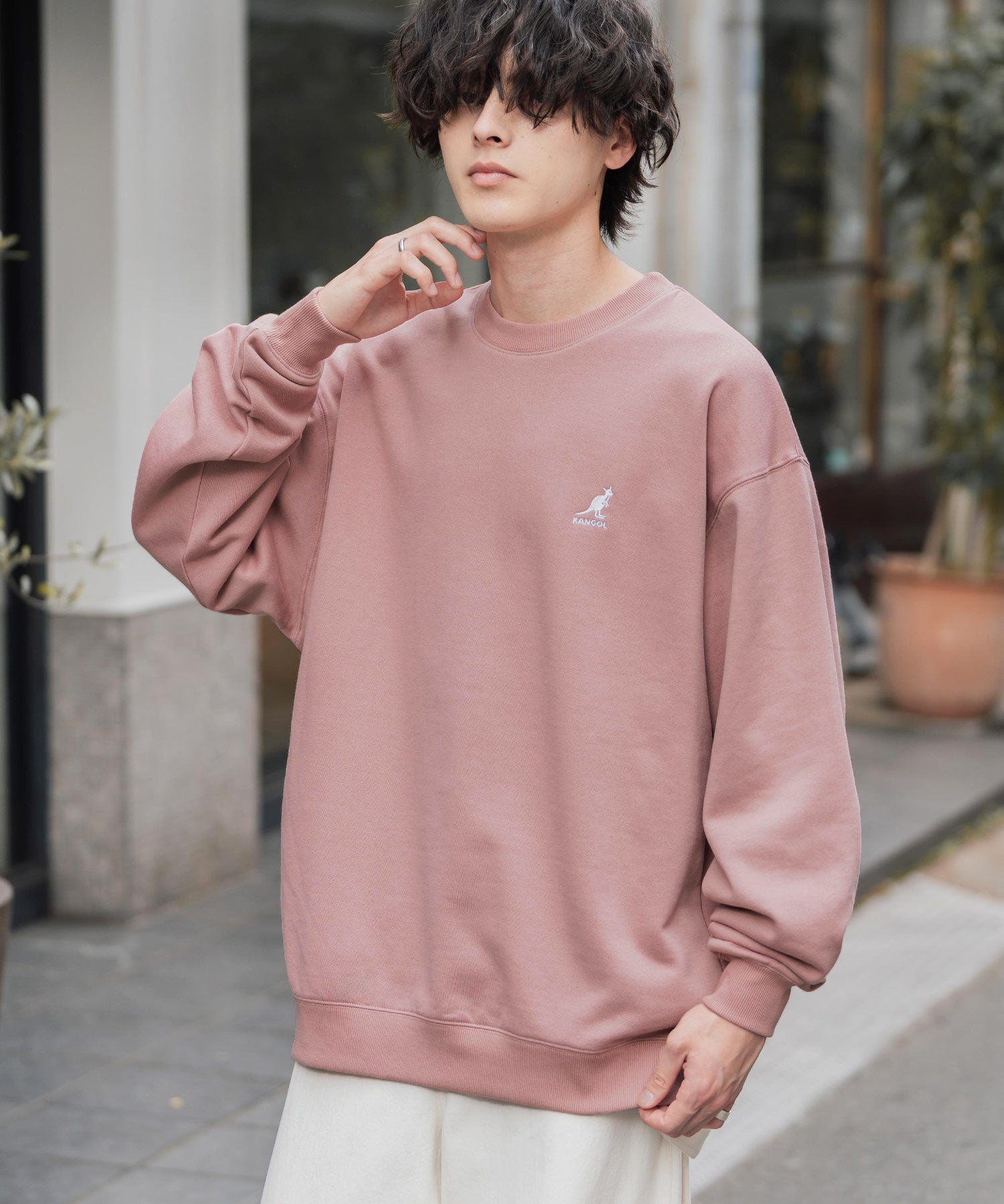 新色追加 KANGOL カンゴール 別注コラボ オーバーサイズ裏起毛ワンポイントロゴ刺繍スウェット 13836 【セットアップ可能】