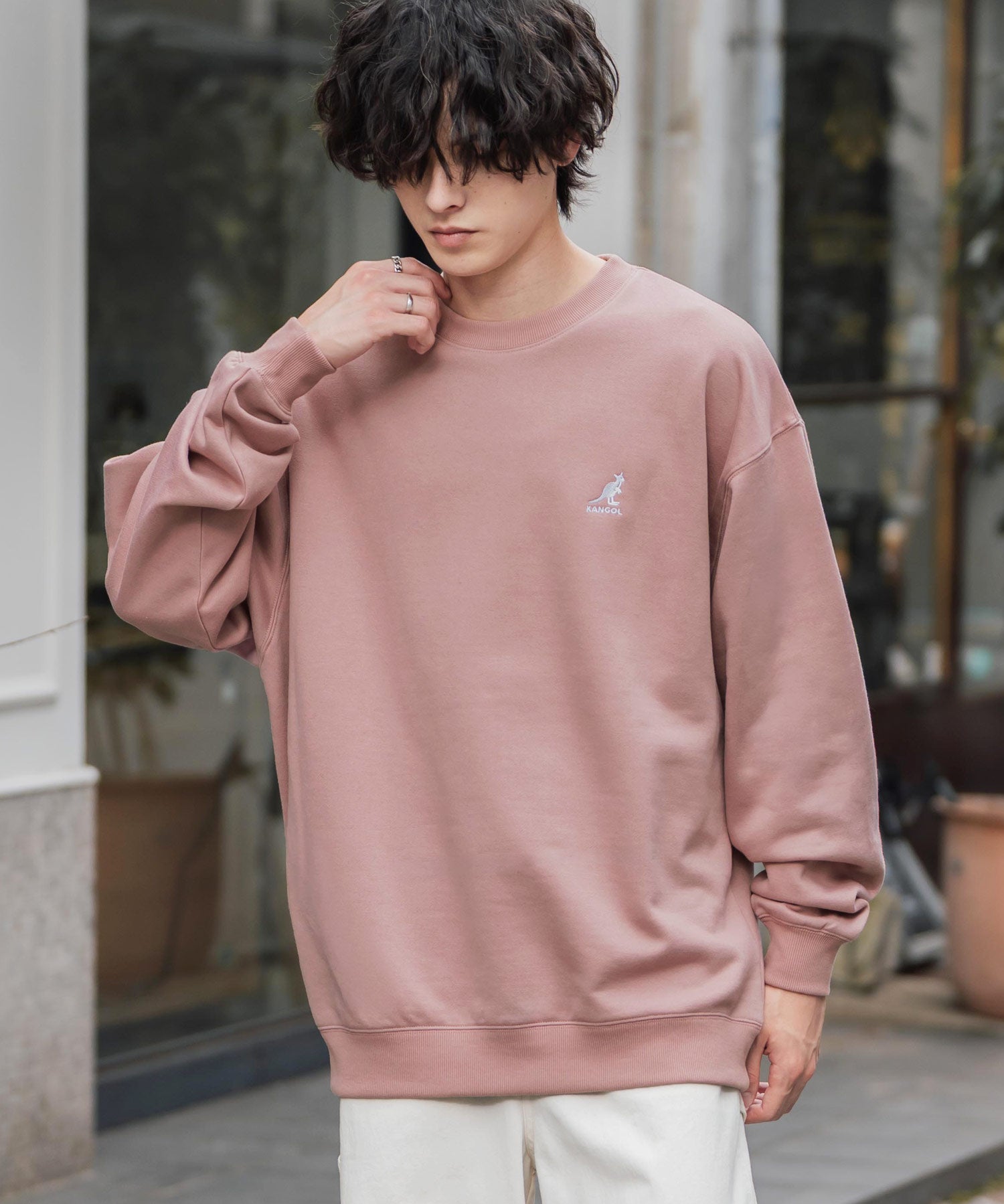 新色追加 KANGOL カンゴール 別注コラボ オーバーサイズ裏起毛ワンポイントロゴ刺繍スウェット 13836 【セットアップ可能】