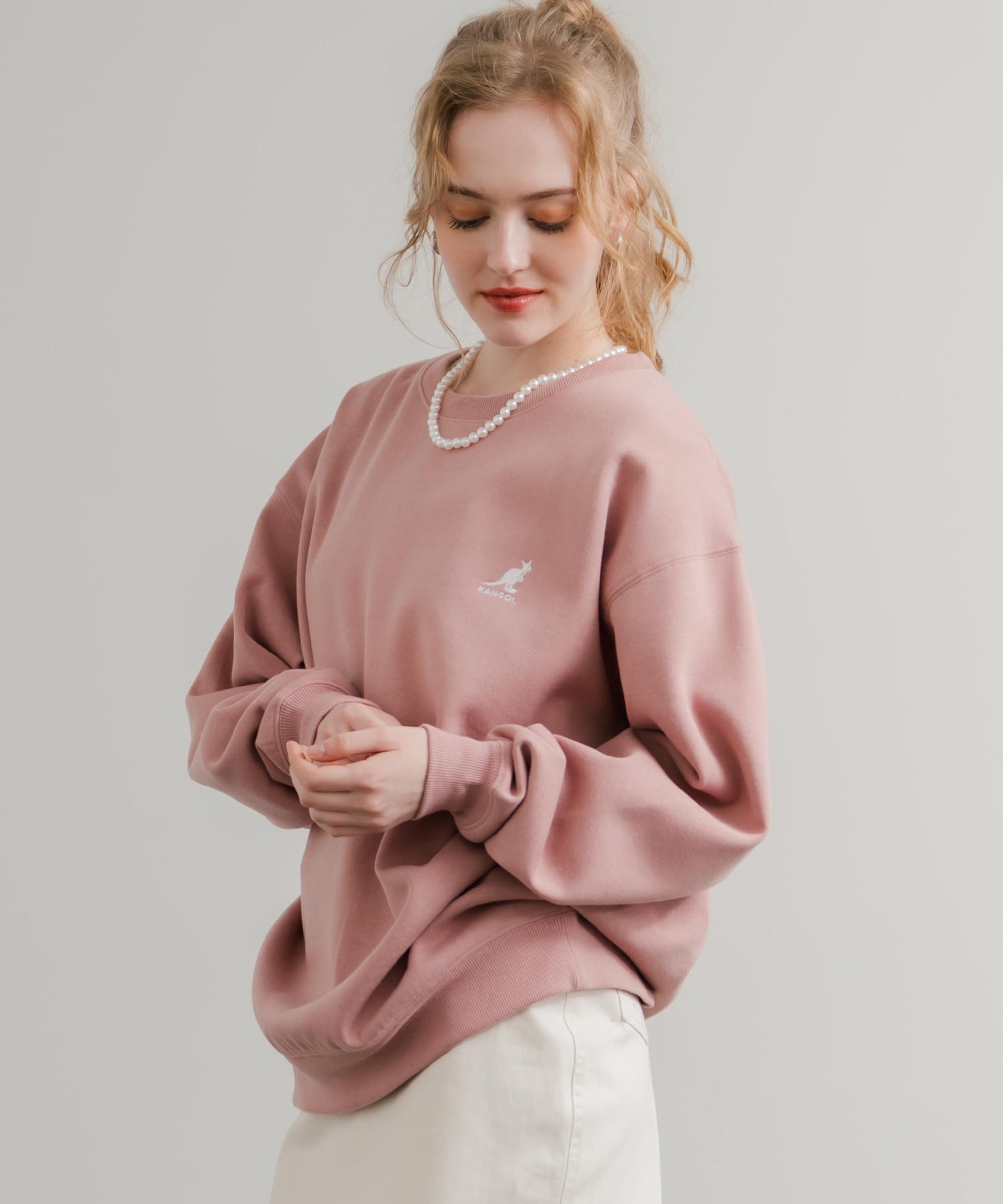 新色追加 KANGOL カンゴール 別注コラボ オーバーサイズ裏起毛ワンポイントロゴ刺繍スウェット 13836