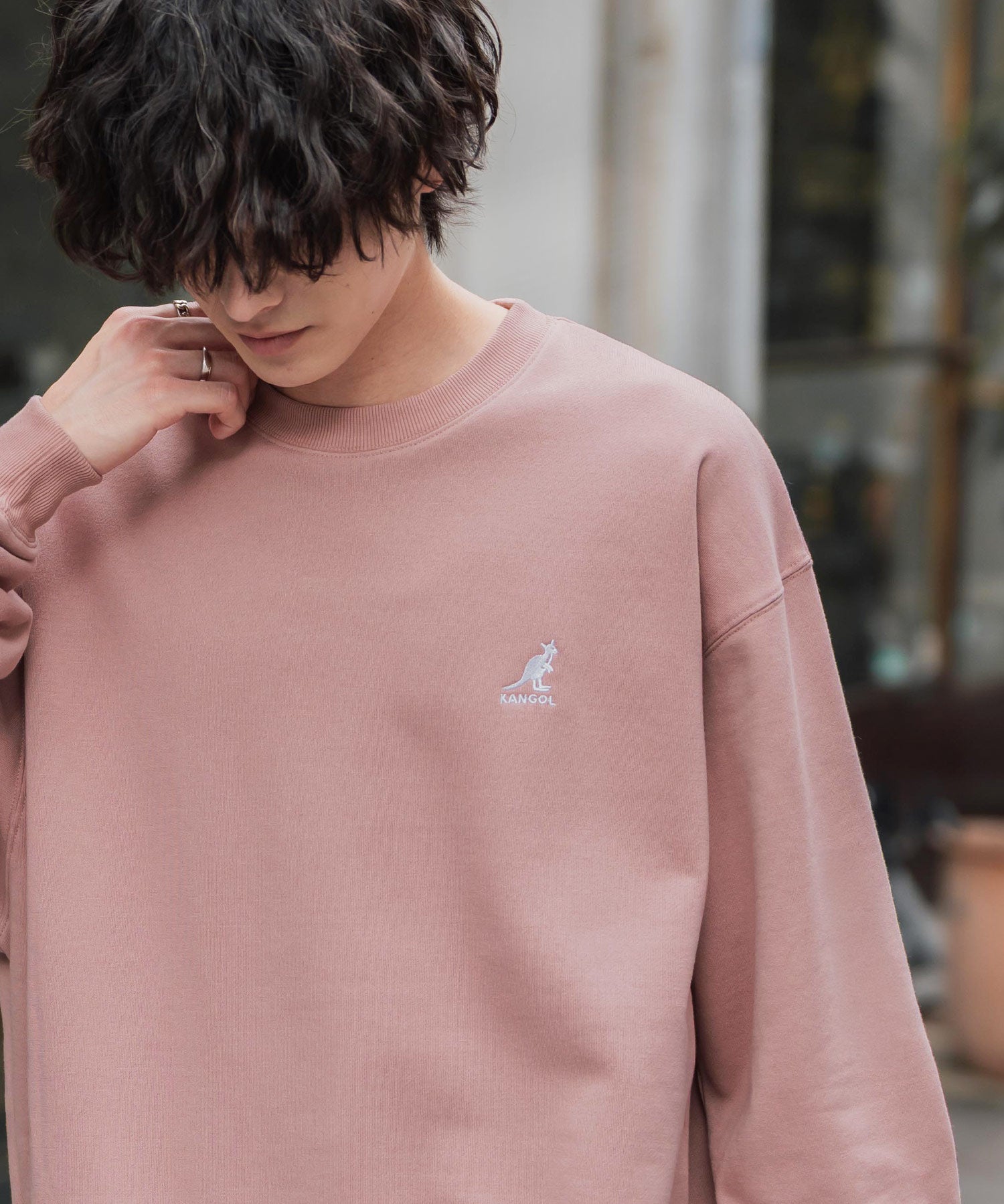 新色追加 KANGOL カンゴール 別注コラボ オーバーサイズ裏起毛ワンポイントロゴ刺繍スウェット 13836 【セットアップ可能】