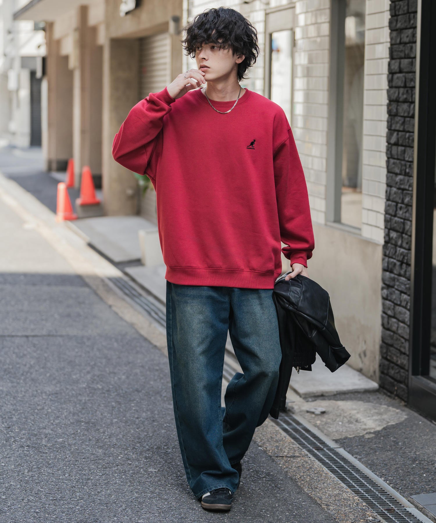 新色追加 KANGOL カンゴール 別注コラボ オーバーサイズ裏起毛ワンポイントロゴ刺繍スウェット 13836 【セットアップ可能】