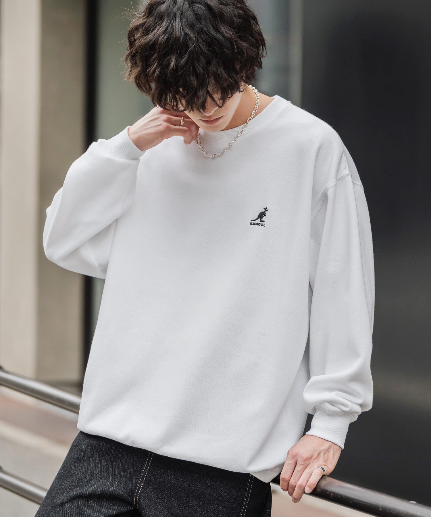 新色追加 KANGOL カンゴール 別注コラボ オーバーサイズ裏起毛ワンポイントロゴ刺繍スウェット 13836 【セットアップ可能】