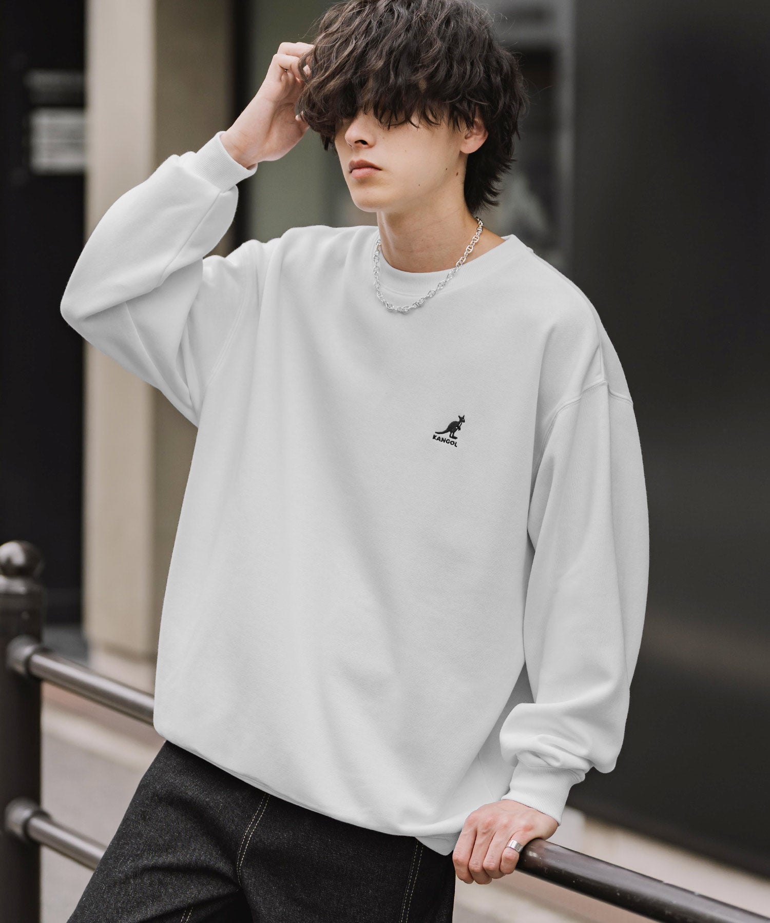 新色追加 KANGOL カンゴール 別注コラボ オーバーサイズ裏起毛ワンポイントロゴ刺繍スウェット 13836 【セットアップ可能】
