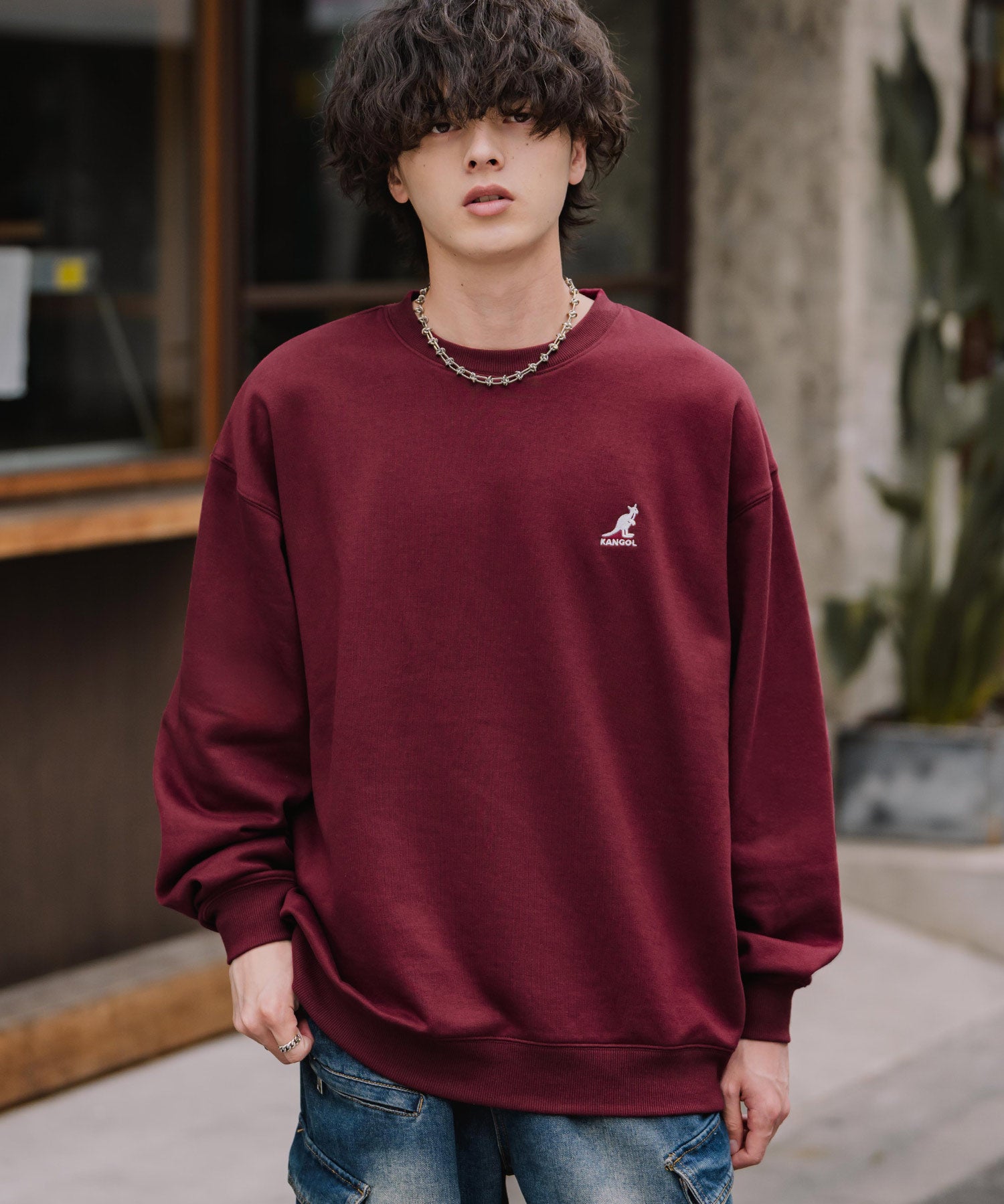 新色追加 KANGOL カンゴール 別注コラボ オーバーサイズ裏起毛ワンポイントロゴ刺繍スウェット 13836 【セットアップ可能】