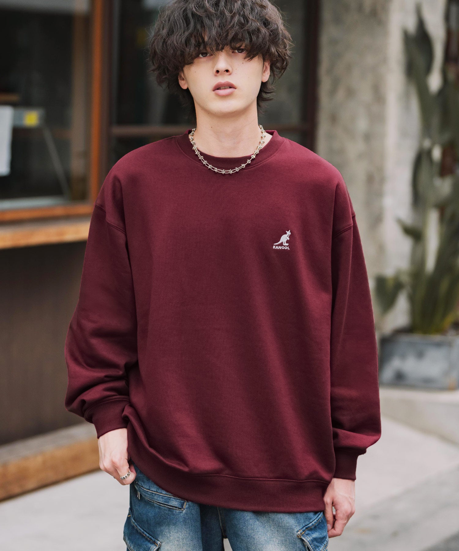 新色追加 KANGOL カンゴール 別注コラボ オーバーサイズ裏起毛ワンポイントロゴ刺繍スウェット 13836 【セットアップ可能】