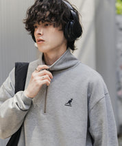 新色追加 KANGOL カンゴール 別注コラボオーバーサイズ裏起毛ロゴ刺繍ハーフジップハイネックスウェットトレーナー 13840 【セットアップ可能】