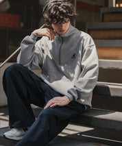 新色追加 KANGOL カンゴール 別注コラボオーバーサイズ裏起毛ロゴ刺繍ハーフジップハイネックスウェットトレーナー 13840 【セットアップ可能】
