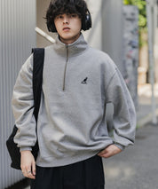 新色追加 KANGOL カンゴール 別注コラボオーバーサイズ裏起毛ロゴ刺繍ハーフジップハイネックスウェットトレーナー 13840 【セットアップ可能】