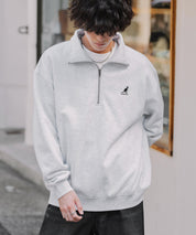 新色追加 KANGOL カンゴール 別注コラボオーバーサイズ裏起毛ロゴ刺繍ハーフジップハイネックスウェットトレーナー 13840 【セットアップ可能】