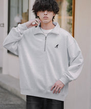 新色追加 KANGOL カンゴール 別注コラボオーバーサイズ裏起毛ロゴ刺繍ハーフジップハイネックスウェットトレーナー 13840 【セットアップ可能】