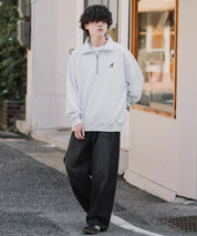 新色追加 KANGOL カンゴール 別注コラボオーバーサイズ裏起毛ロゴ刺繍ハーフジップハイネックスウェットトレーナー 13840 【セットアップ可能】