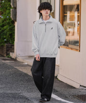 新色追加 KANGOL カンゴール 別注コラボオーバーサイズ裏起毛ロゴ刺繍ハーフジップハイネックスウェットトレーナー 13840 【セットアップ可能】
