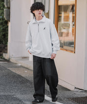 新色追加 KANGOL カンゴール 別注コラボオーバーサイズ裏起毛ロゴ刺繍ハーフジップハイネックスウェットトレーナー 13840 【セットアップ可能】