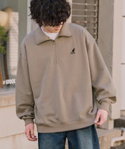 新色追加 KANGOL カンゴール 別注コラボオーバーサイズ裏起毛ロゴ刺繍ハーフジップハイネックスウェットトレーナー 13840 【セットアップ可能】