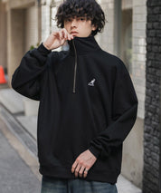 新色追加 KANGOL カンゴール 別注コラボオーバーサイズ裏起毛ロゴ刺繍ハーフジップハイネックスウェットトレーナー 13840 【セットアップ可能】
