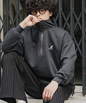 新色追加 KANGOL カンゴール 別注コラボオーバーサイズ裏起毛ロゴ刺繍ハーフジップハイネックスウェットトレーナー 13840 【セットアップ可能】