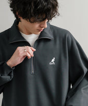新色追加 KANGOL カンゴール 別注コラボ 裏起毛ロゴ刺繍ハーフジップ 13840