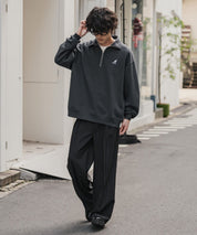 新色追加 KANGOL カンゴール 別注コラボオーバーサイズ裏起毛ロゴ刺繍ハーフジップハイネックスウェットトレーナー 13840 【セットアップ可能】