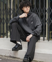 新色追加 KANGOL カンゴール 別注コラボオーバーサイズ裏起毛ロゴ刺繍ハーフジップハイネックスウェットトレーナー 13840 【セットアップ可能】