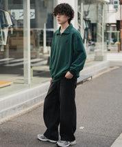 新色追加 KANGOL カンゴール 別注コラボオーバーサイズ裏起毛ロゴ刺繍ハーフジップハイネックスウェットトレーナー 13840 【セットアップ可能】