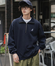 新色追加 KANGOL カンゴール 別注コラボオーバーサイズ裏起毛ロゴ刺繍ハーフジップハイネックスウェットトレーナー 13840 【セットアップ可能】