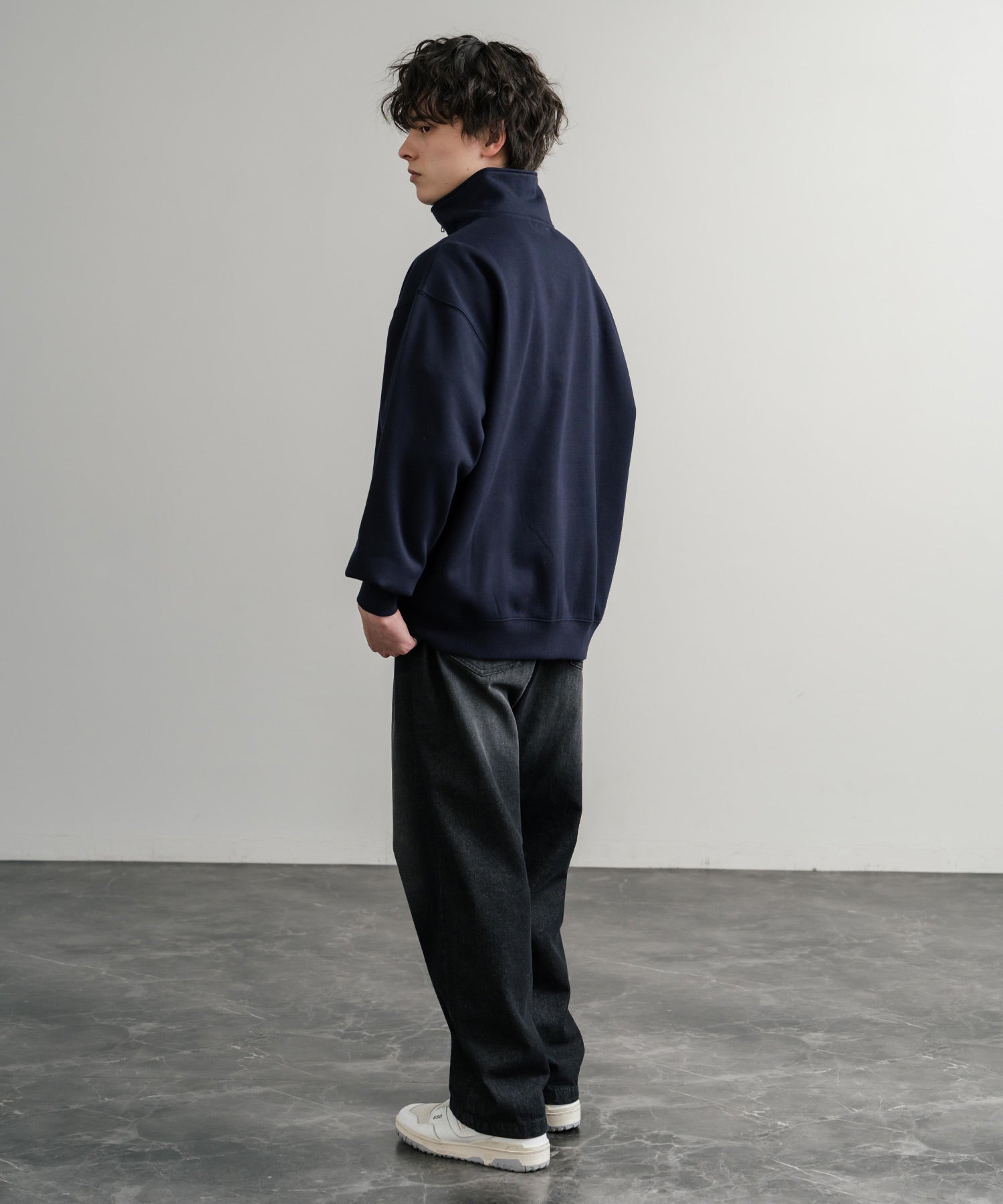 suchmos life easy カンフージャケット　刺繍ロゴ　長袖　XL フロックツイル Dino CAFE BACK刺しゅうブルゾン｜DOUBLE NAME ダブル