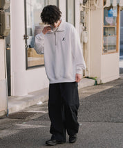 新色追加 KANGOL カンゴール 別注コラボオーバーサイズ裏起毛ロゴ刺繍ハーフジップハイネックスウェットトレーナー 13840 【セットアップ可能】