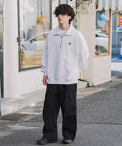 新色追加 KANGOL カンゴール 別注コラボオーバーサイズ裏起毛ロゴ刺繍ハーフジップハイネックスウェットトレーナー 13840 【セットアップ可能】