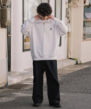 新色追加 KANGOL カンゴール 別注コラボオーバーサイズ裏起毛ロゴ刺繍ハーフジップハイネックスウェットトレーナー 13840 【セットアップ可能】
