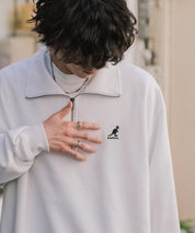 新色追加 KANGOL カンゴール 別注コラボオーバーサイズ裏起毛ロゴ刺繍ハーフジップハイネックスウェットトレーナー 13840 【セットアップ可能】