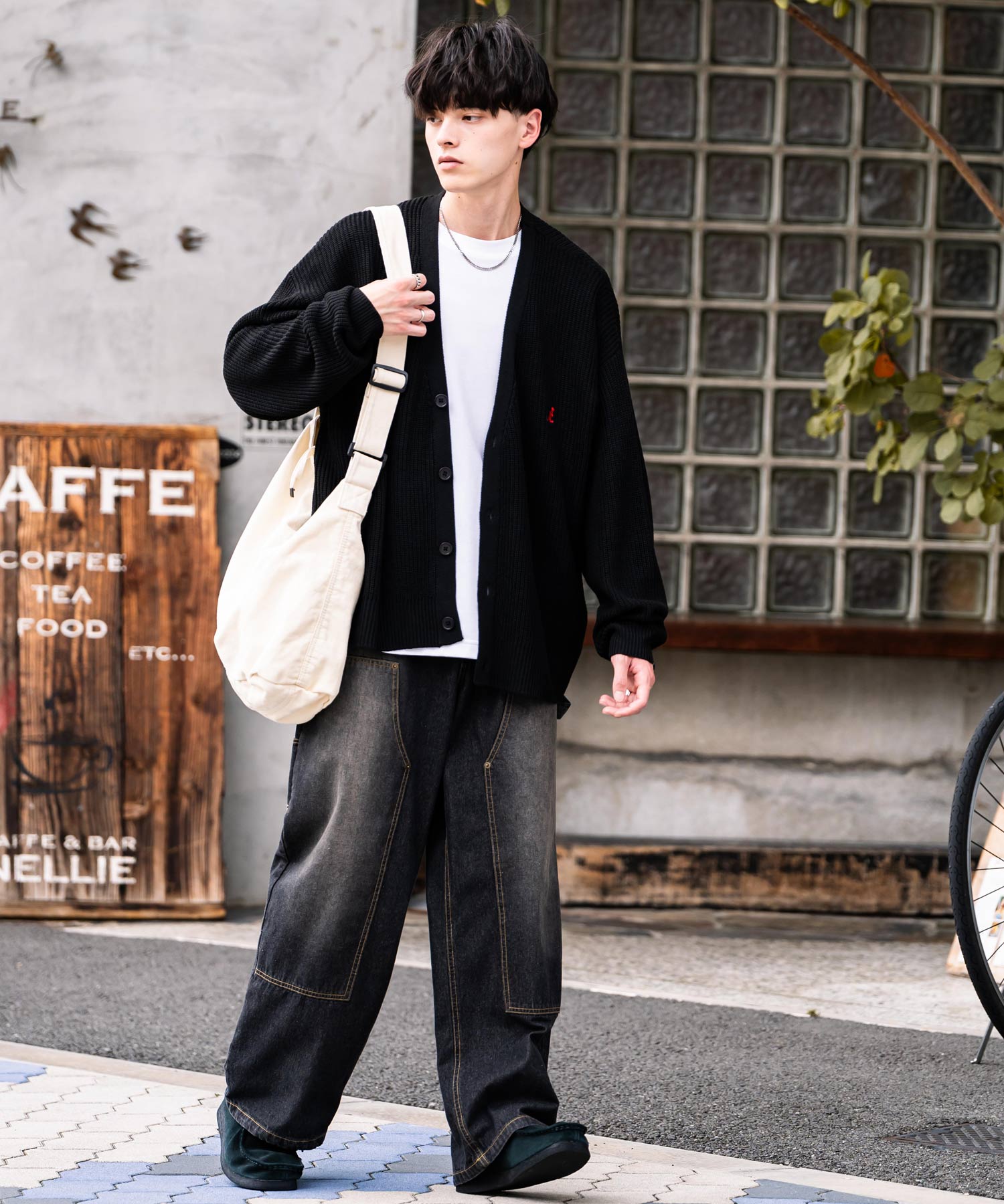 KANGOL カンゴール 別注コラボワンポイント刺繍ニットカーディガン