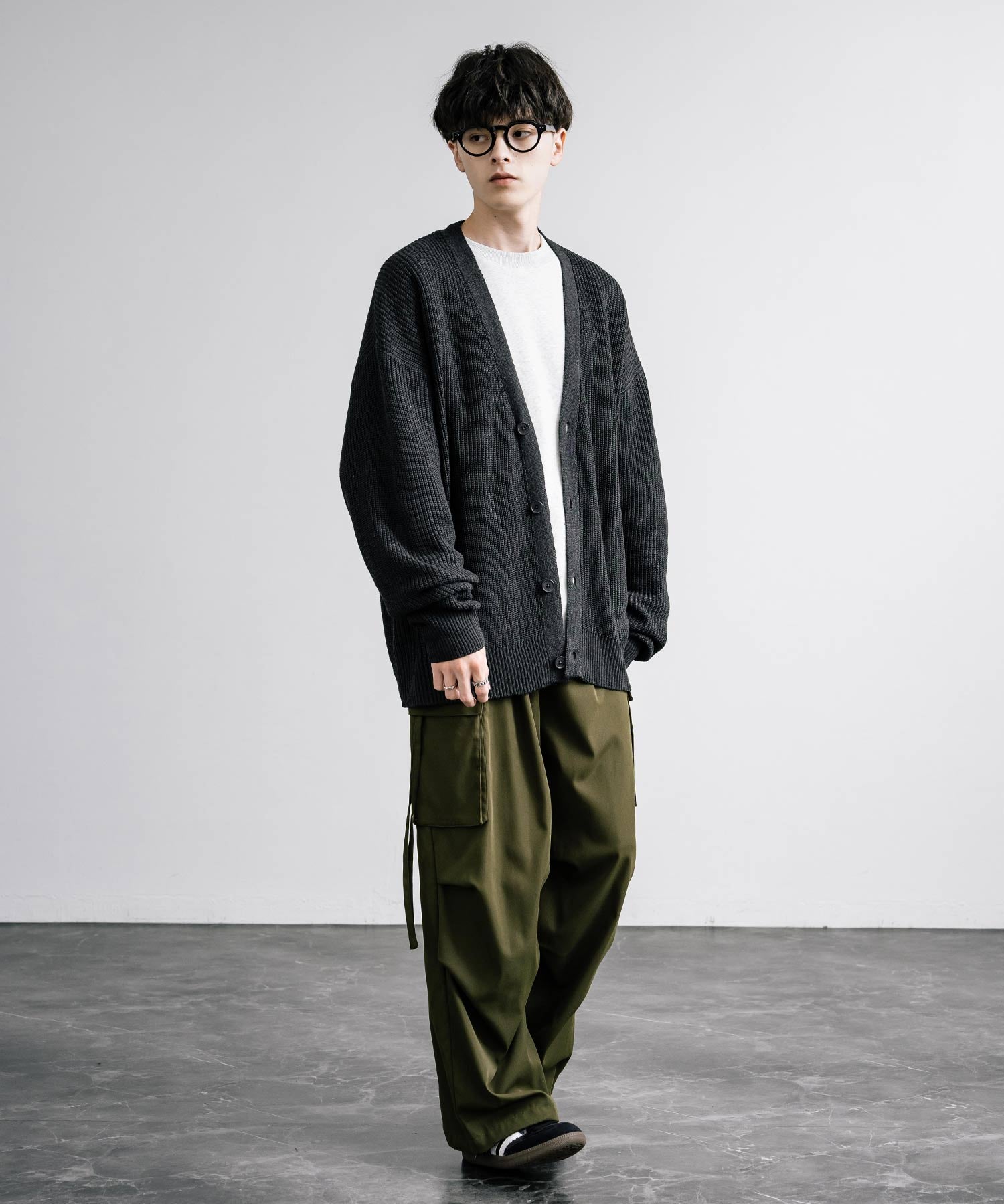 KANGOL カンゴール 別注コラボワンポイント刺繍ニットカーディガン