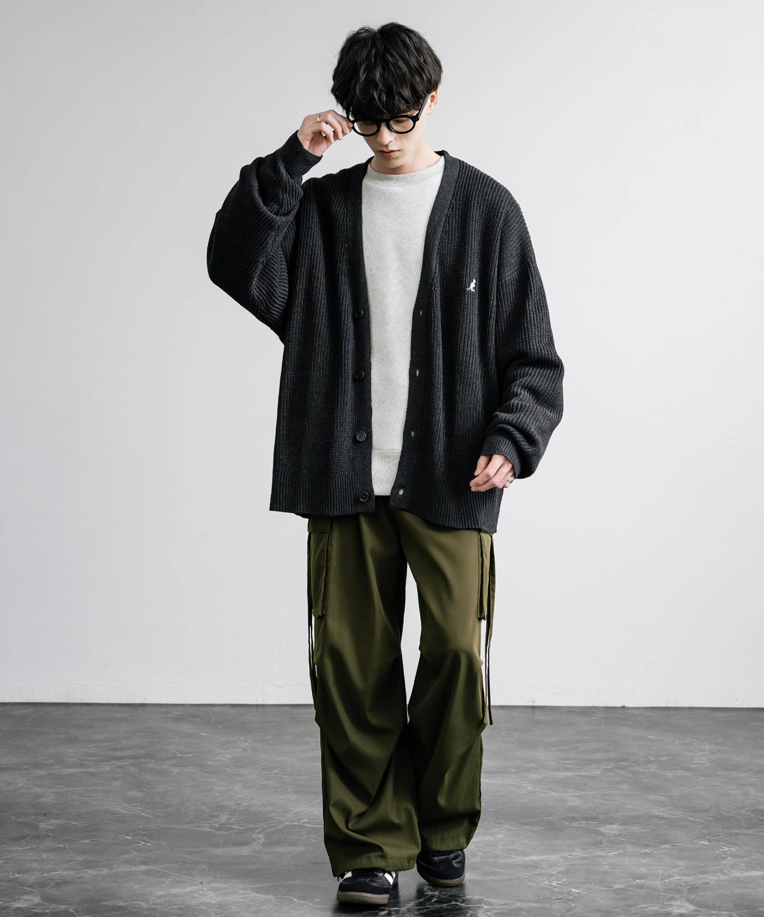 KANGOL カンゴール 別注コラボワンポイント刺繍ニットカーディガン