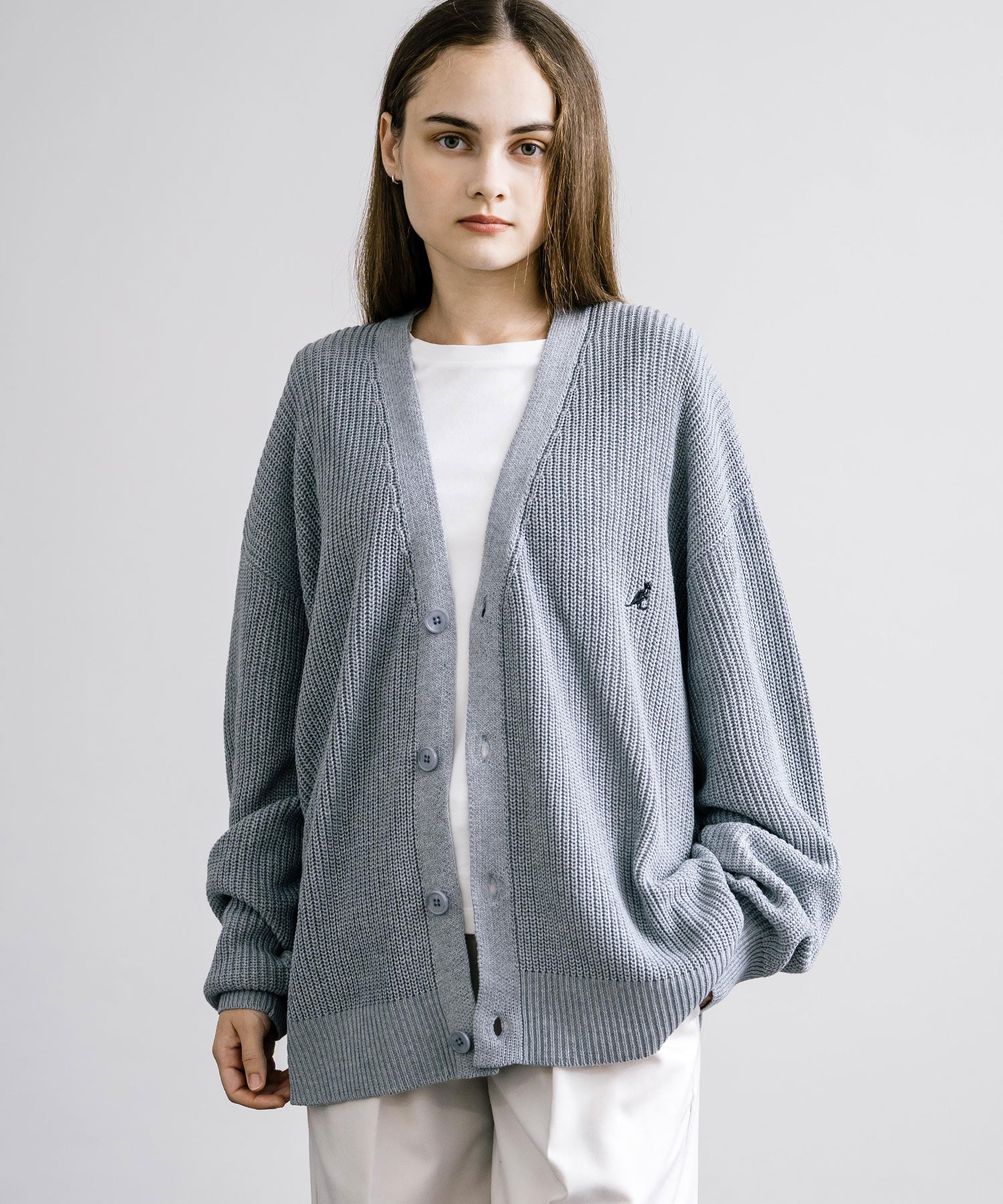 KANGOL カンゴール 別注コラボワンポイント刺繍ニットカーディガン