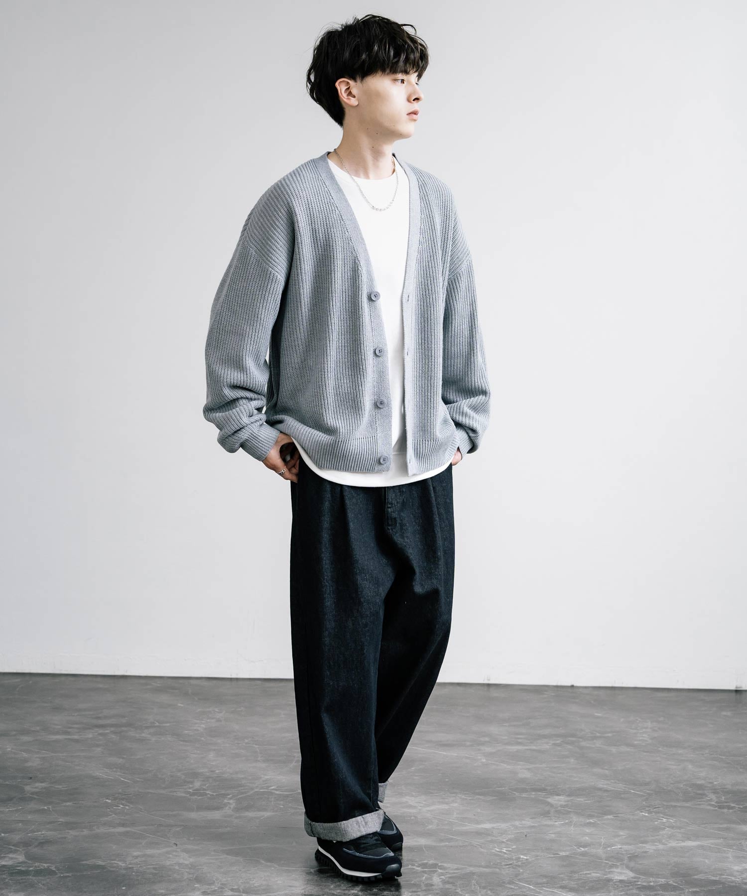 KANGOL カンゴール 別注コラボワンポイント刺繍ニットカーディガン