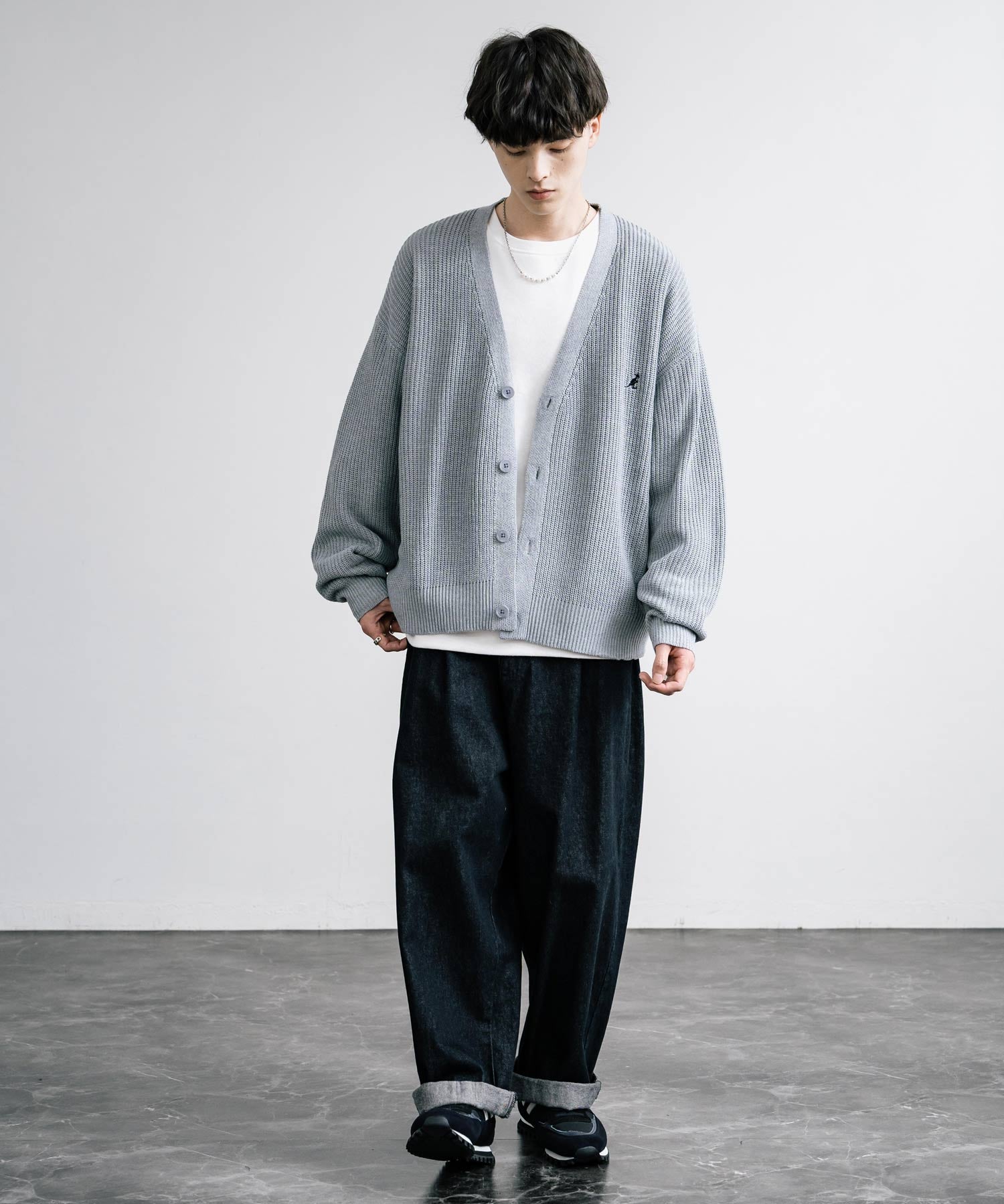 KANGOL カンゴール 別注コラボワンポイント刺繍ニットカーディガン