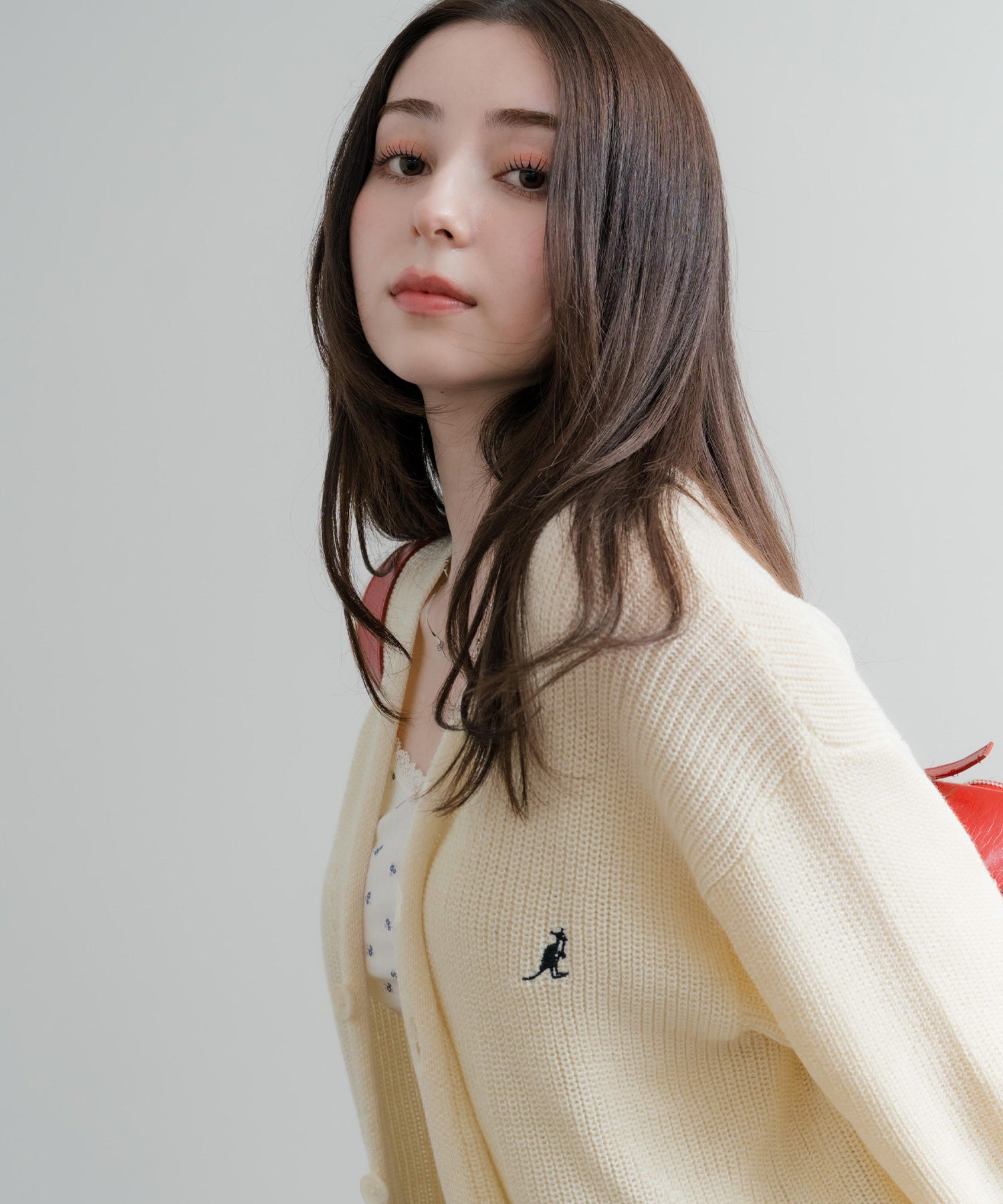 KANGOL カンゴール 別注コラボワンポイント刺繍ニットカーディガン