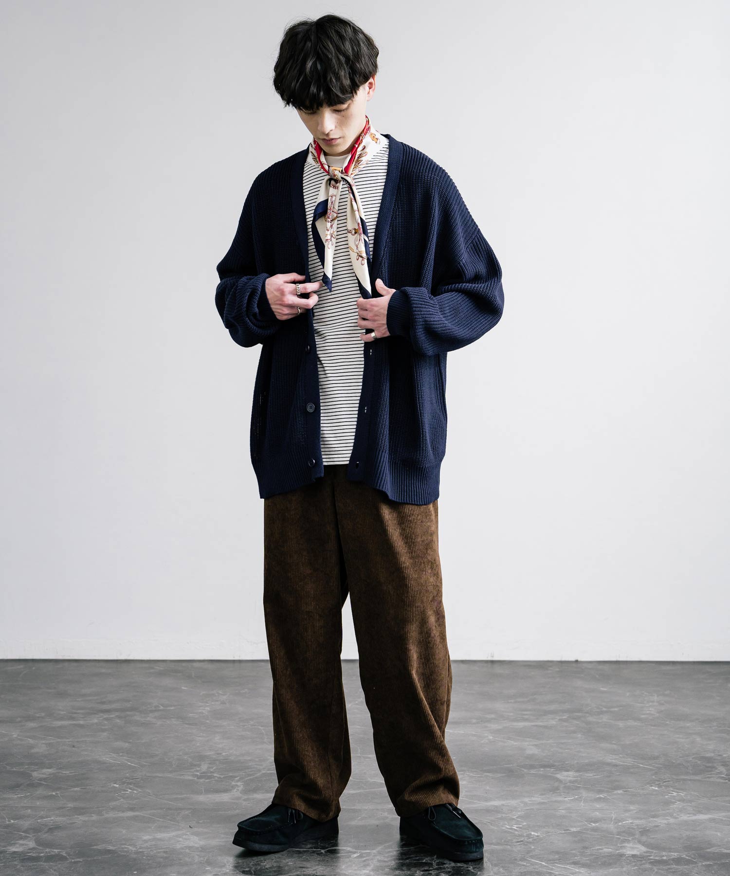 KANGOL カンゴール 別注コラボワンポイント刺繍ニットカーディガン