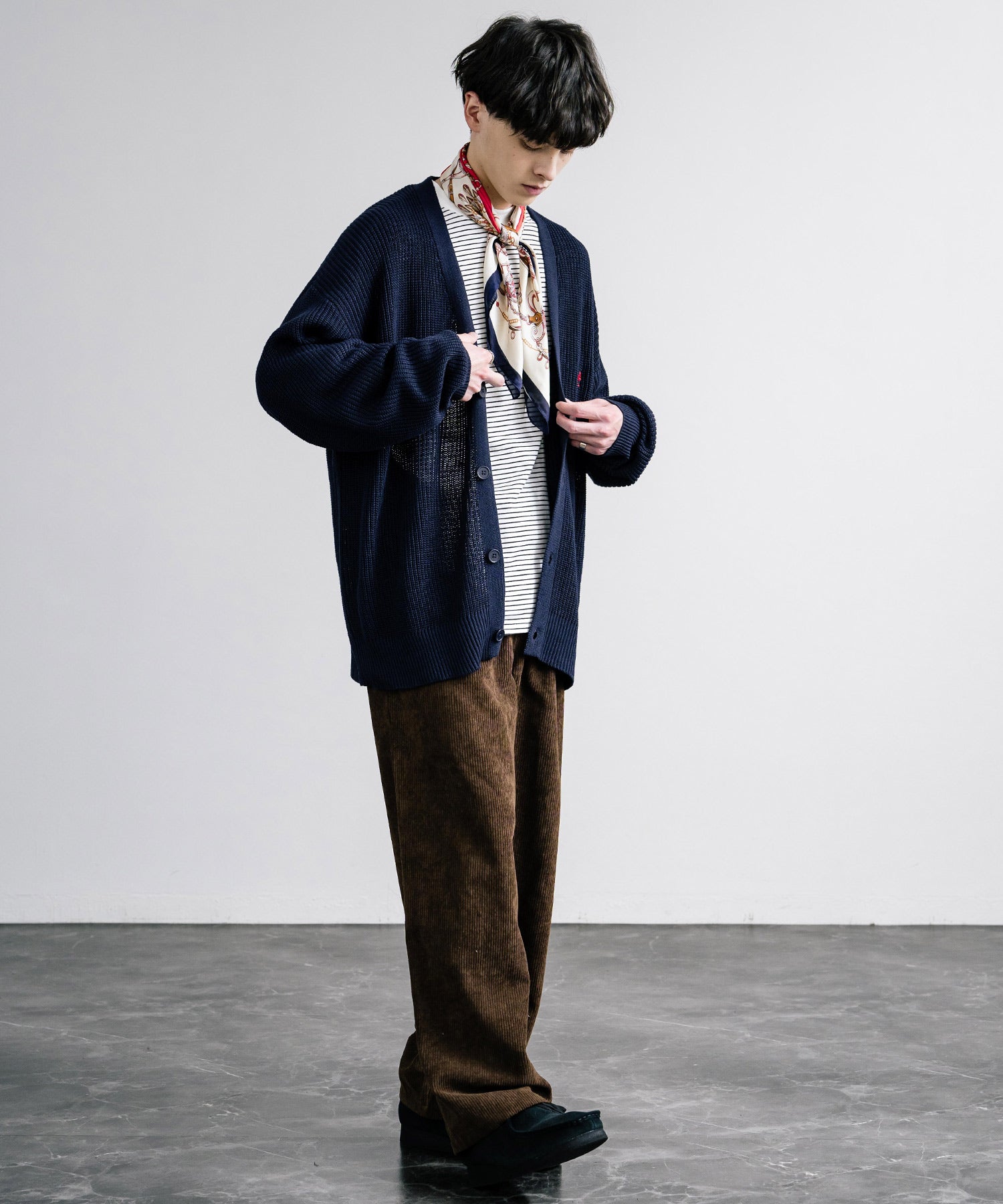 KANGOL カンゴール 別注コラボワンポイント刺繍ニットカーディガン