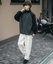 新色追加 KANGOL カンゴール 別注コラボオーバーサイズサイドラインワンポイントロゴ刺繍ハーフジップフリーストレーナー 13847